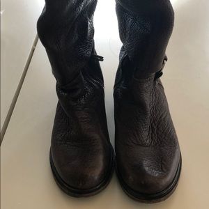 Miu Miu Brown leather tall boots.